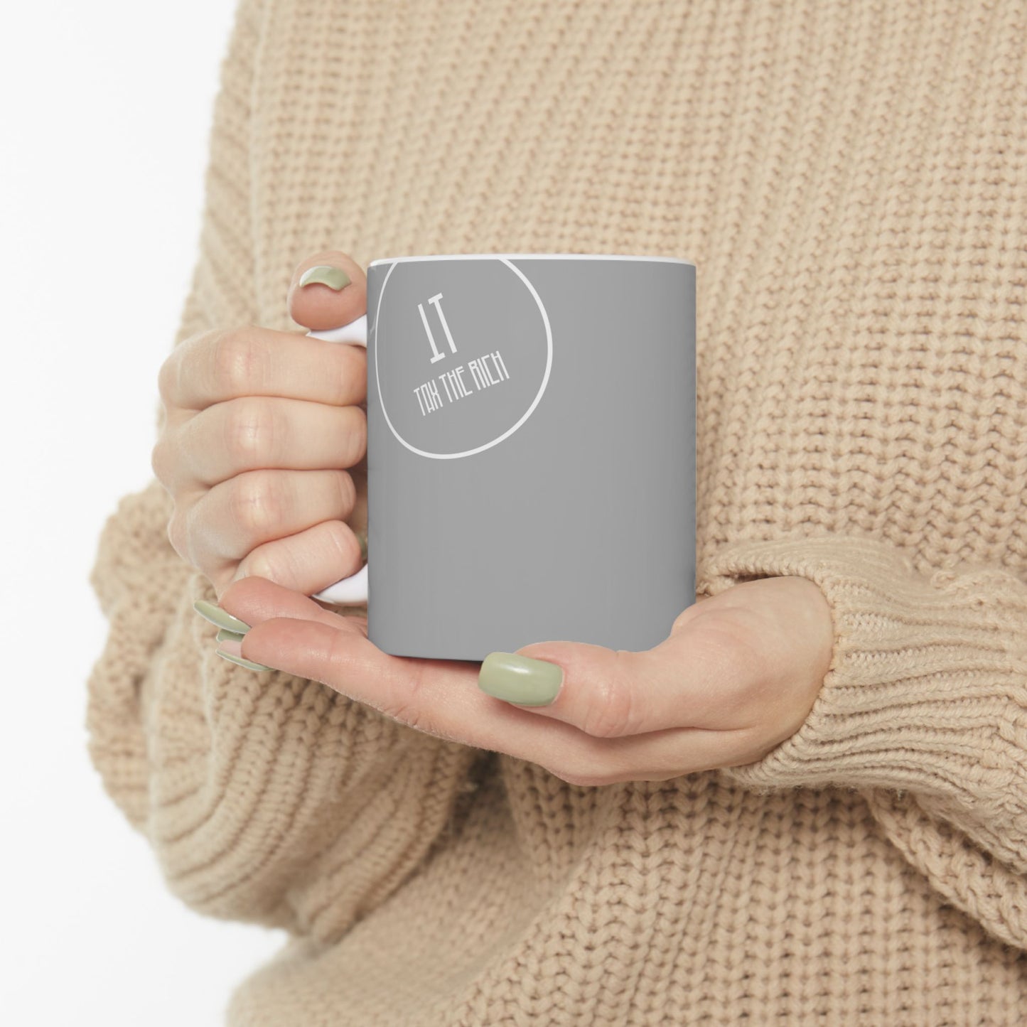 Ceramic Coffee Mug (Light Grey)- Perfect Gift for Any Occasion